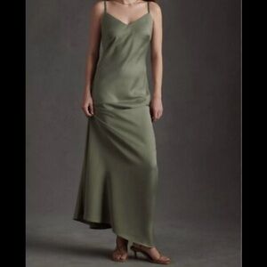 NWT BHLDN Anthropologie Elegant sage Slip Dress sz 10